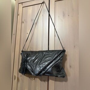 Vintage 80’s Leather large clutch cross body retro